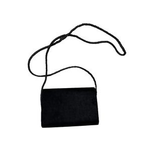 Retro 90s Small Black Velvet Crossbody Purse Y2K